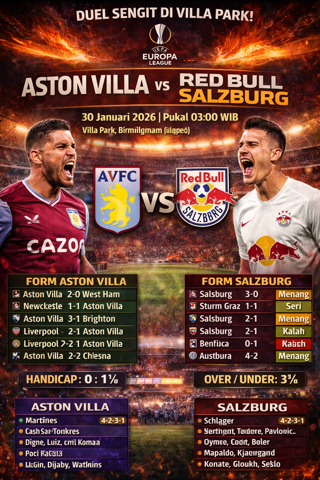 Aston Villa vs Salzburg