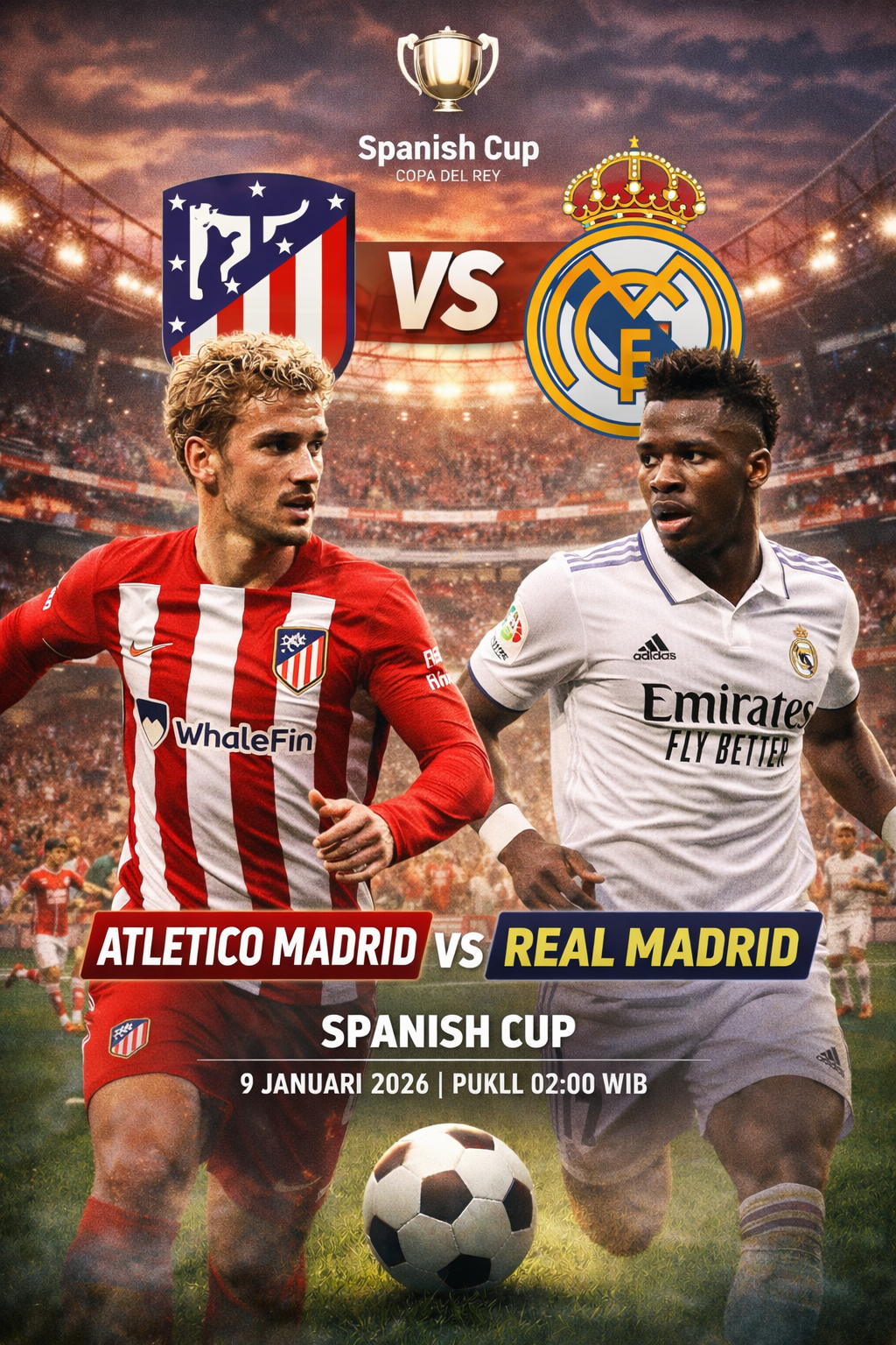 Prediksi Atletico Madrid vs Real Madrid : Super Big Match Rojiblancos dan Los Blancos