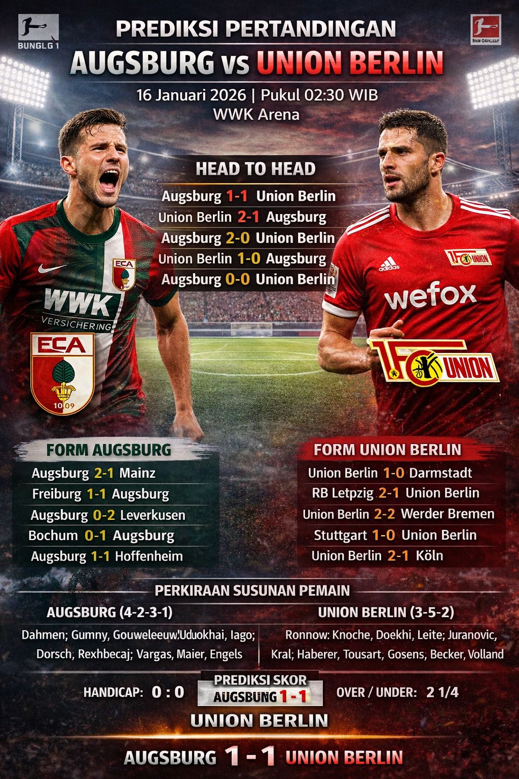 Augsburg vs Union Berlin