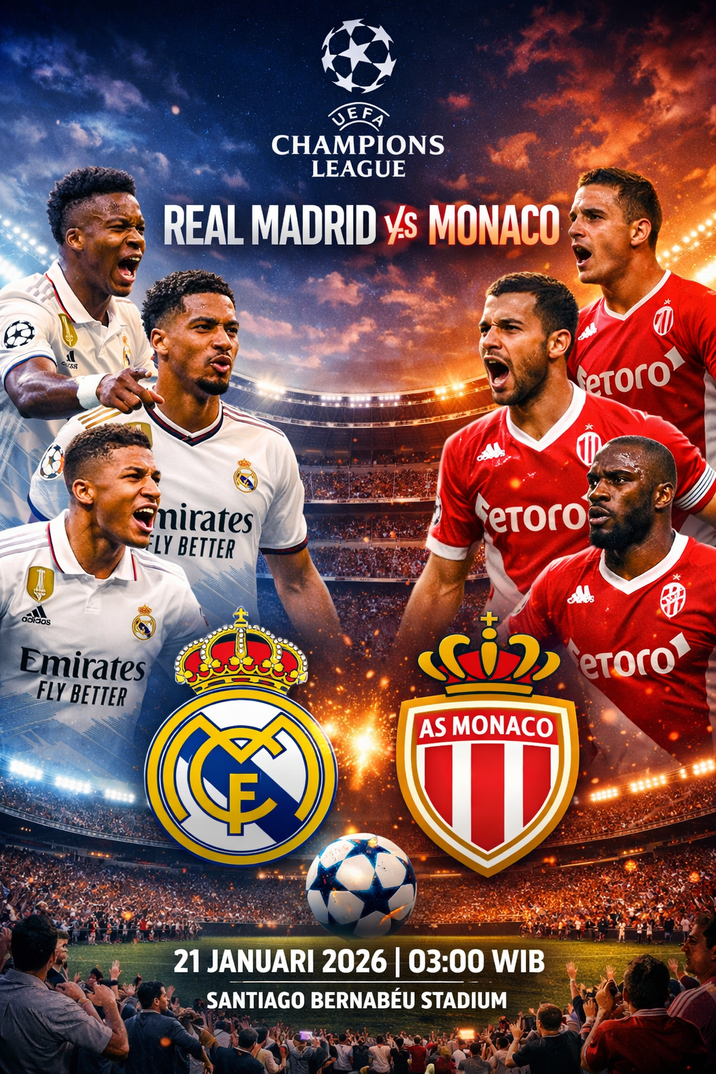 Real Madrid vs AS Monaco