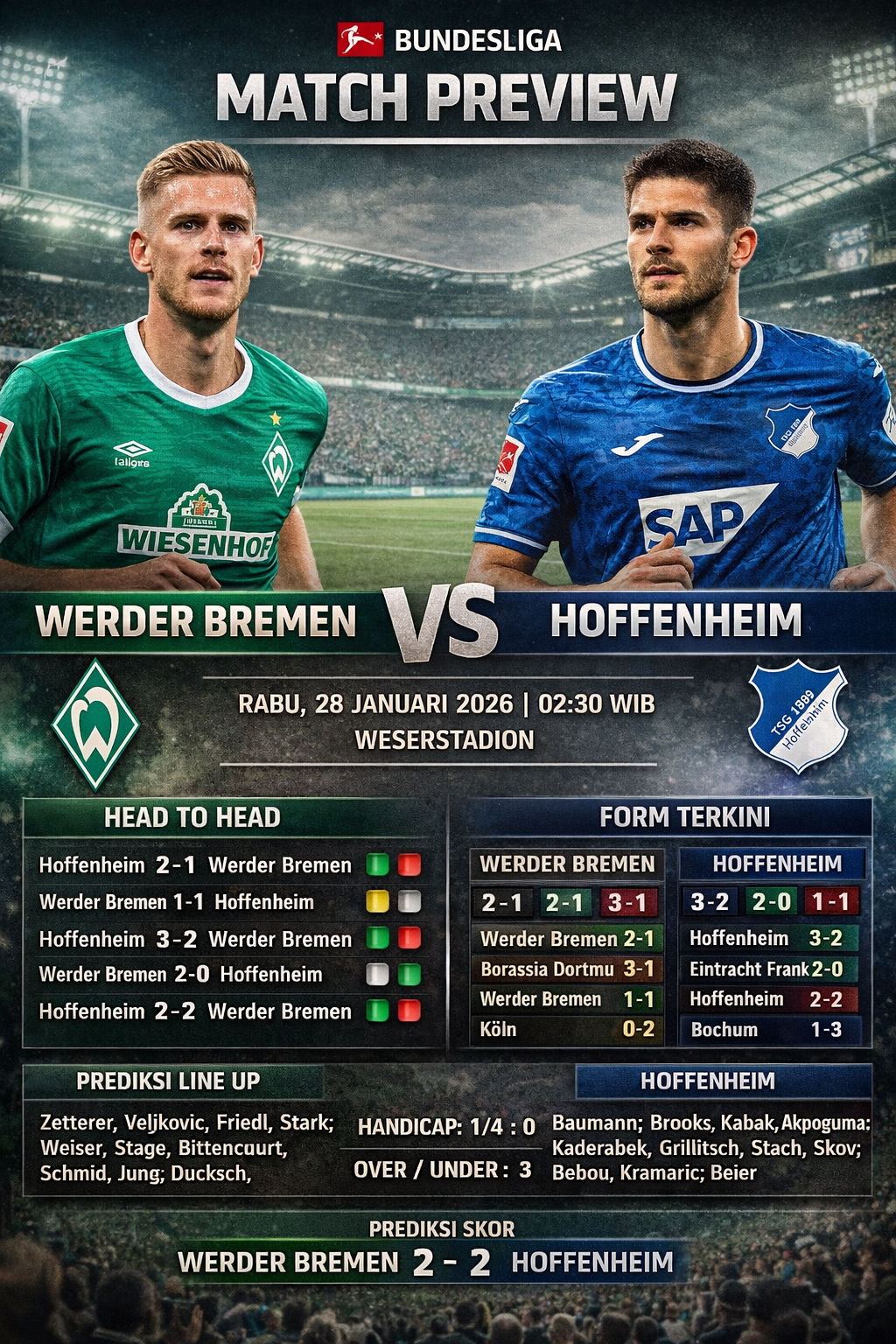 Werder Bremen vs Hoffenheim