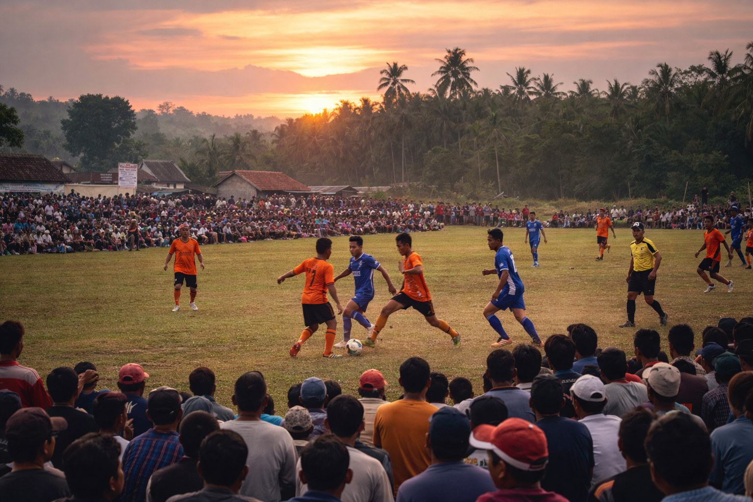 pertandingan tarkam bola di desa