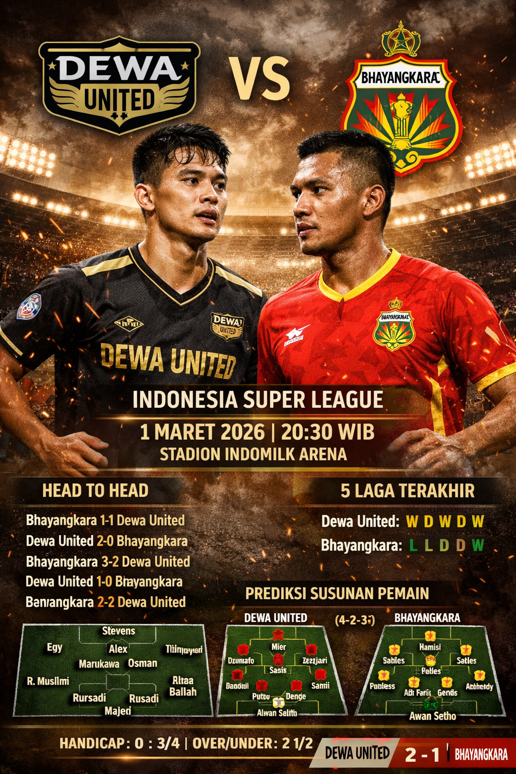 Dewa United vs Bhayangkara