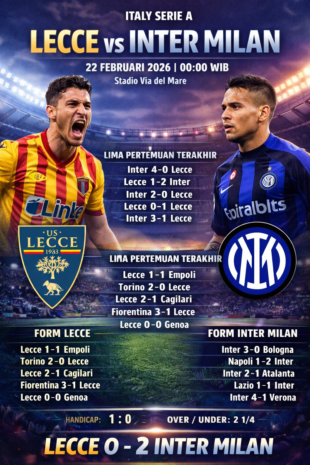 Lecce vs Inter Milan