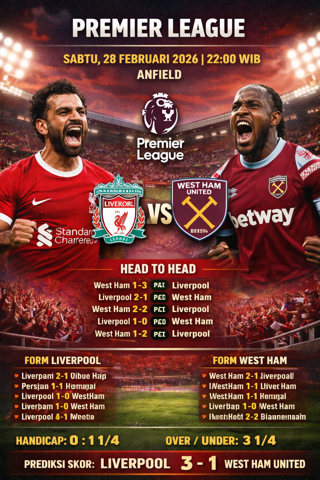 Liverpool vs West Ham United