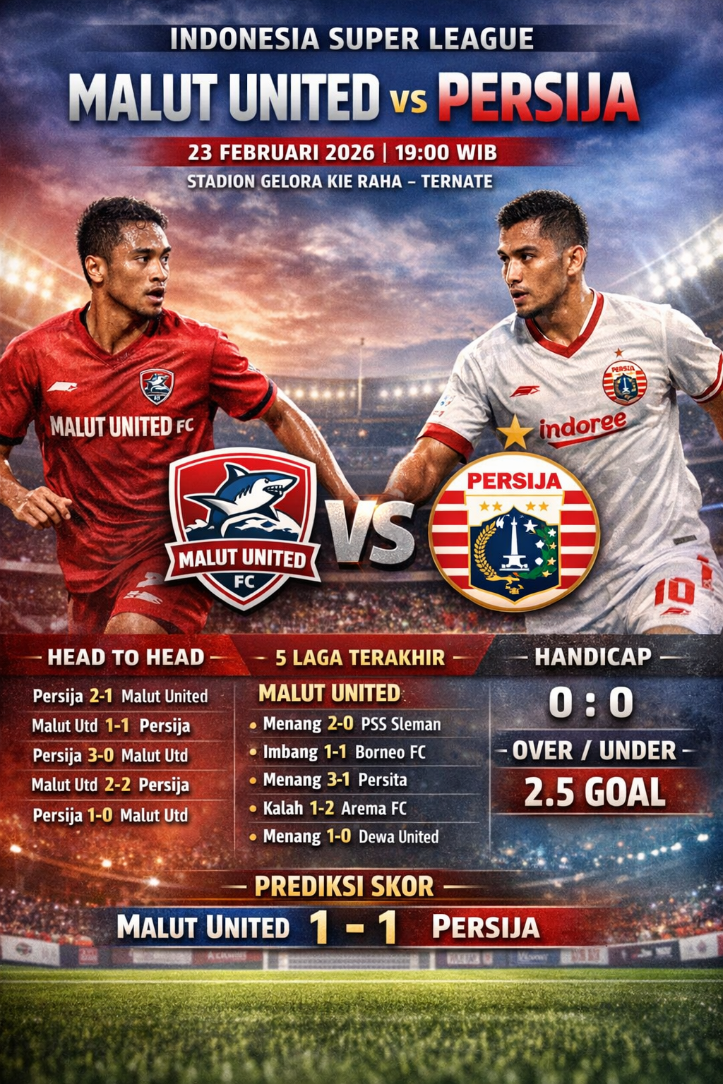 Malut United vs Persija