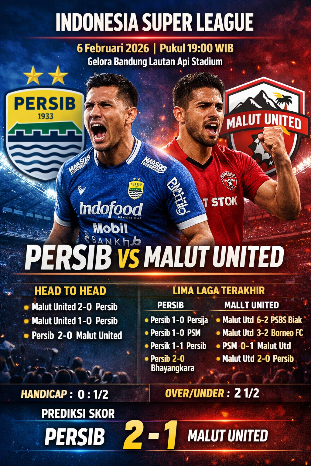 Persib vs Malut United
