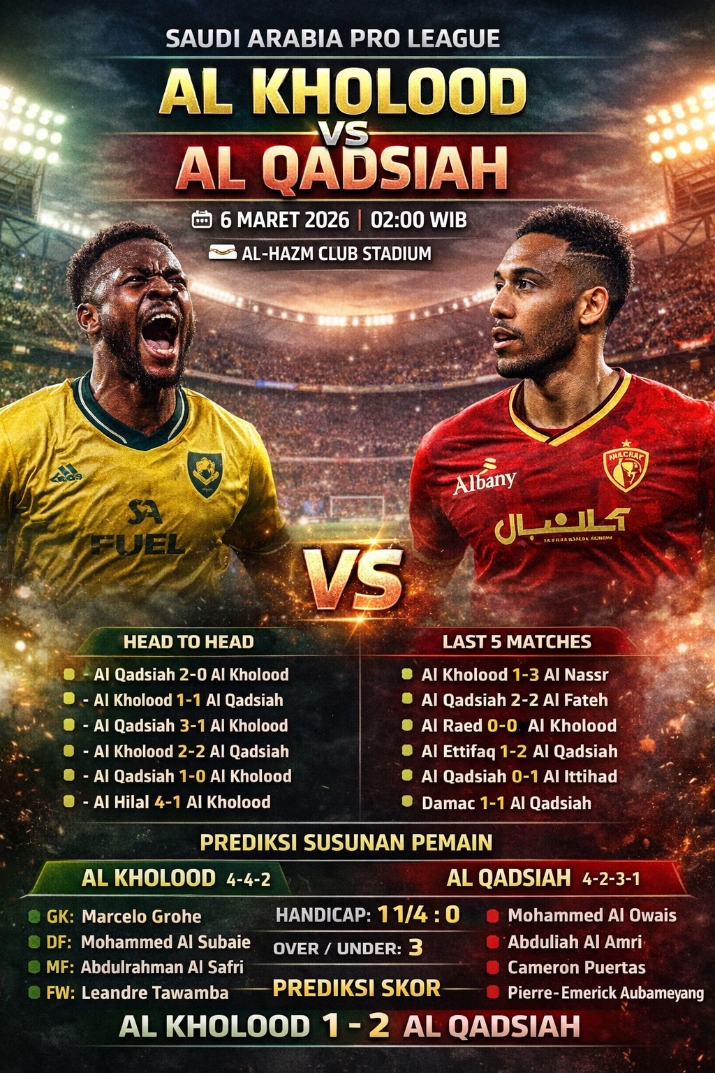 Al Kholood vs Al Qadsiah