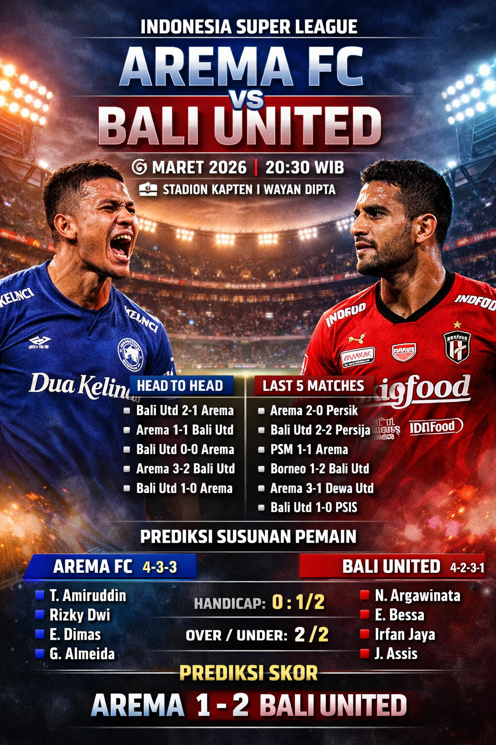Arema vs Bali United