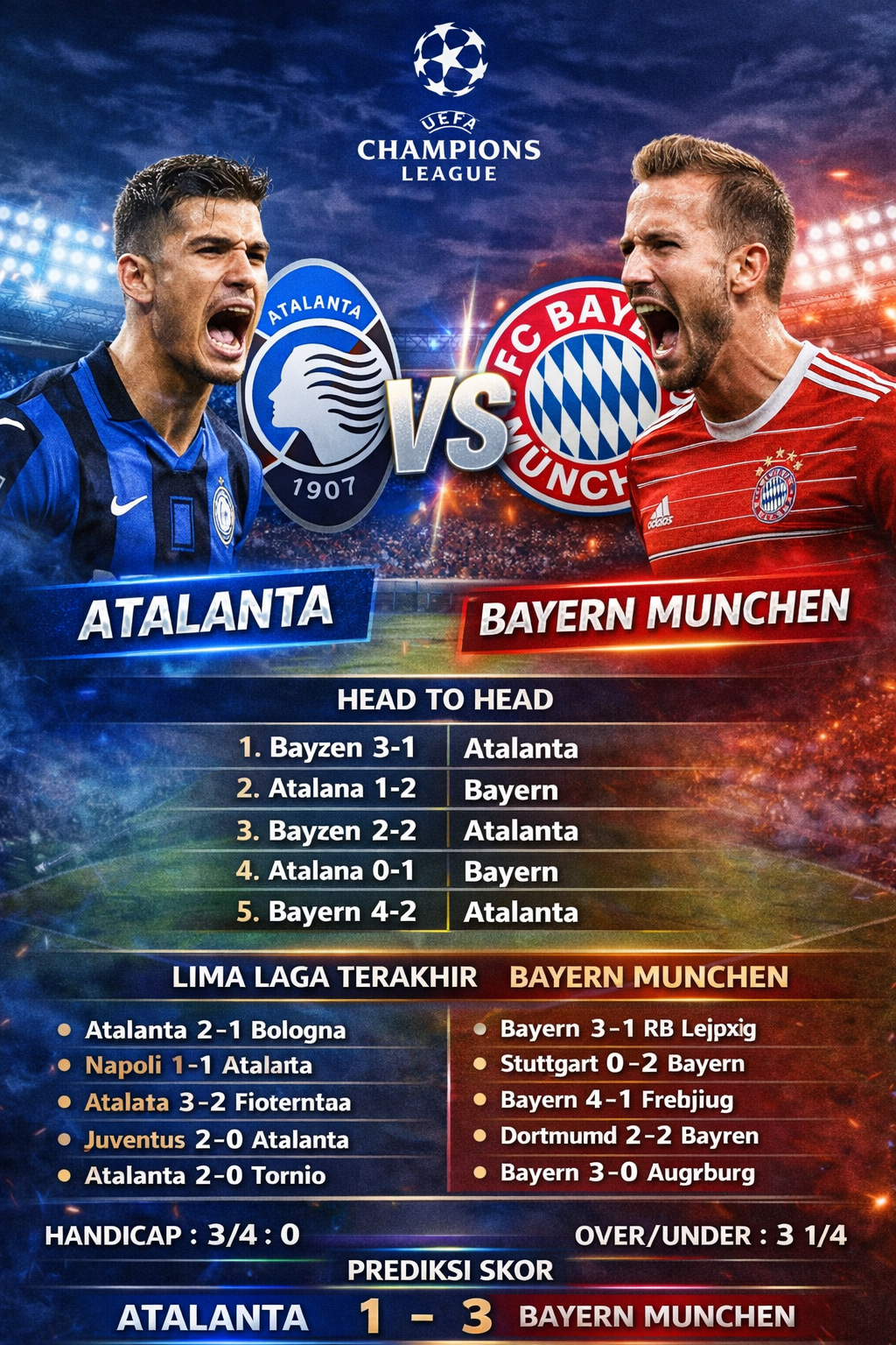 Atalanta vs Bayen Munchen