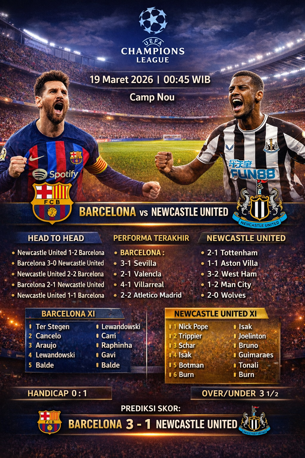 Barcelona vs Newcastle