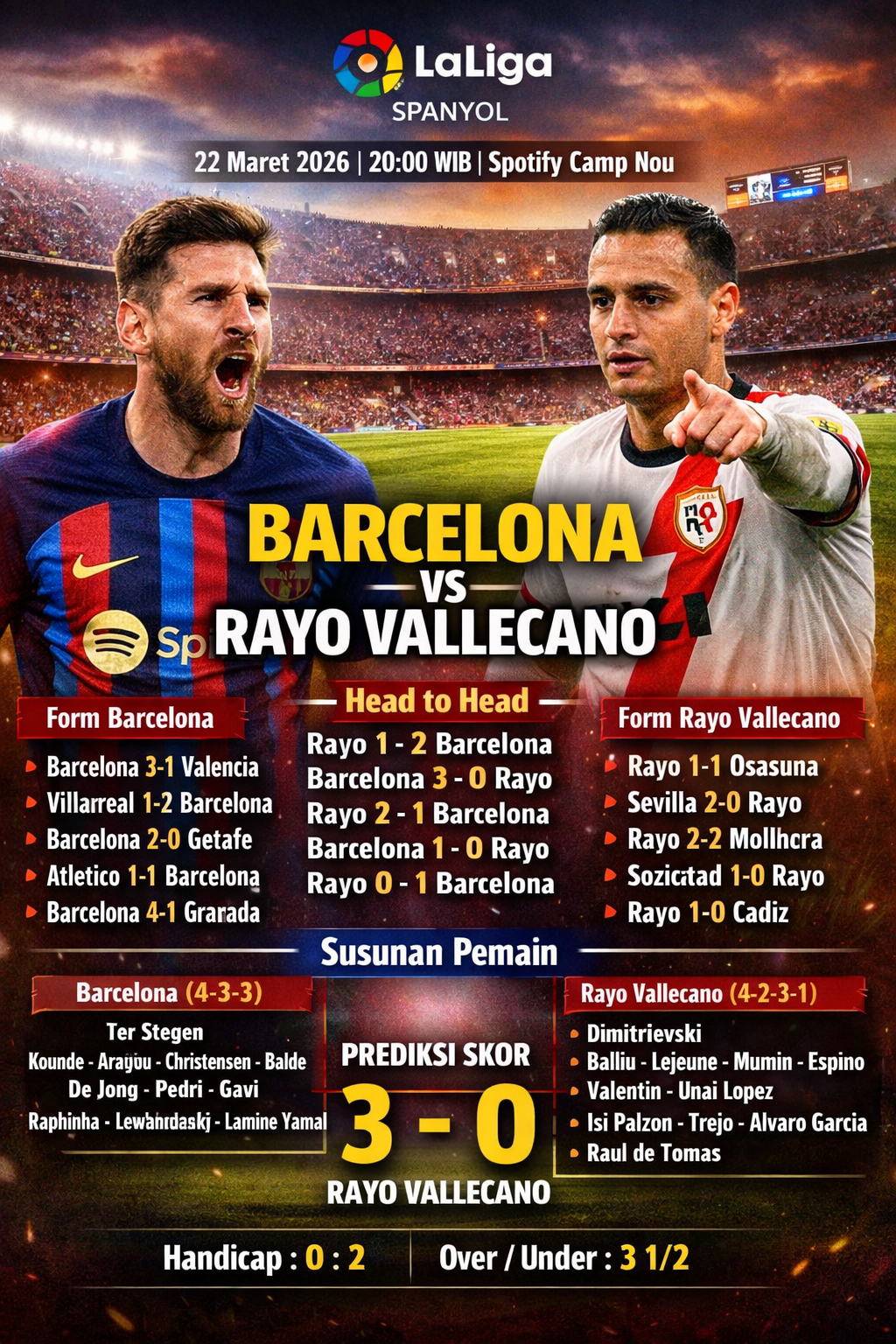 Barcelona vs Rayo Vallecano