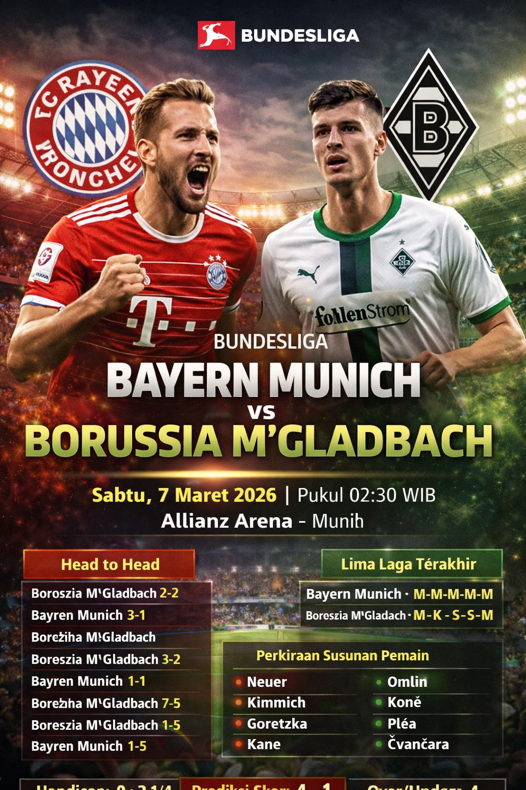Bayern Munchen vs MGladbach