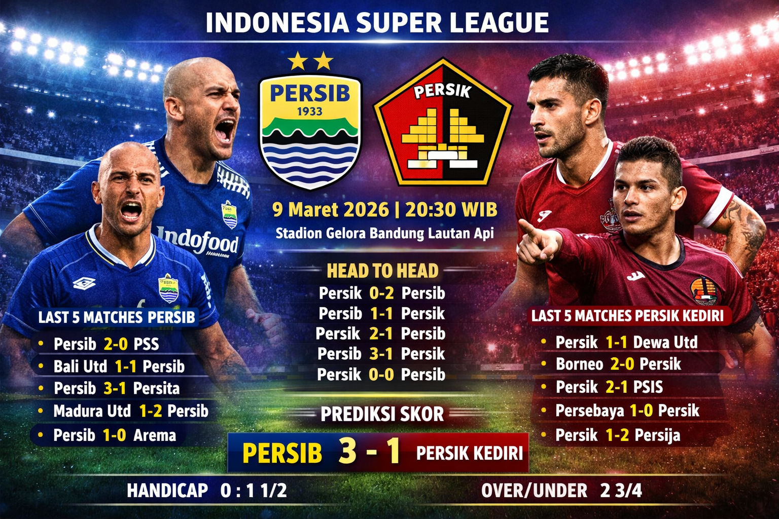 Persib vs Persik kediri