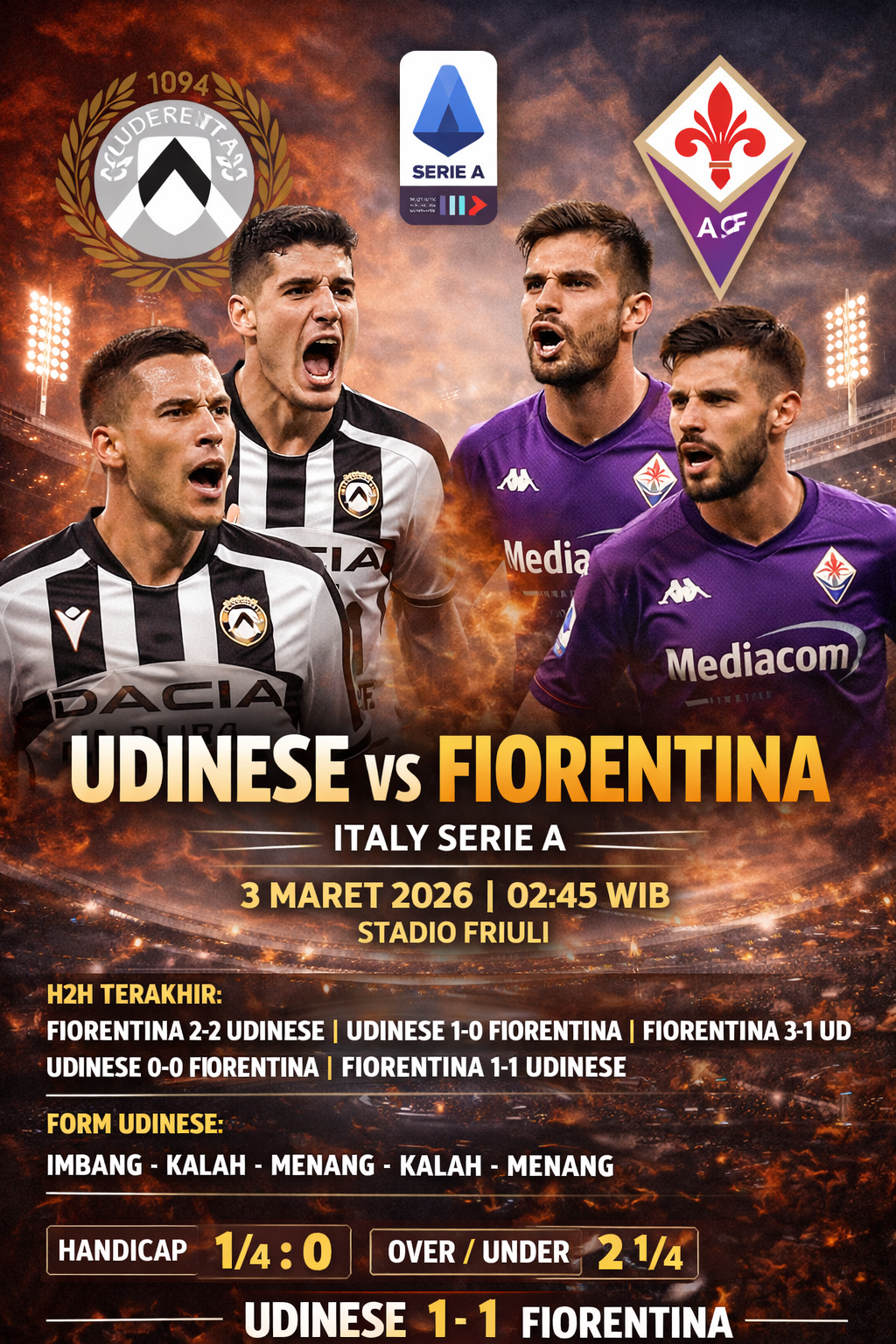 Udinese vs Fiorentina