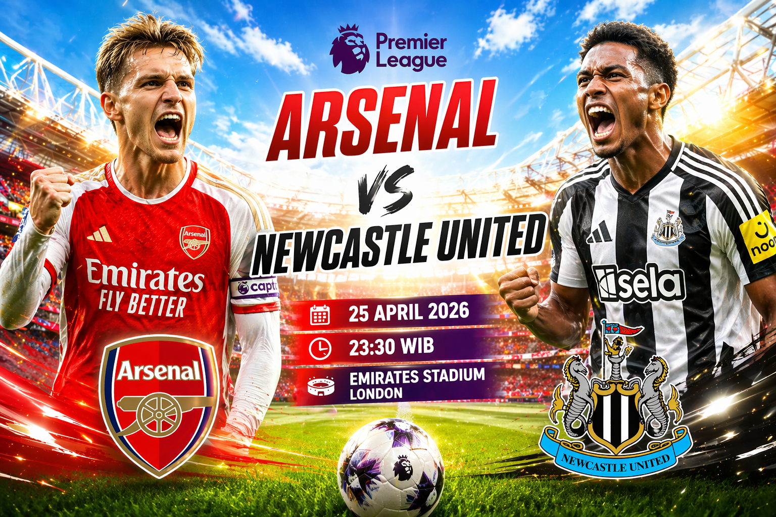 Prediksi Arsenal vs Newcastle United 25 April 2026 – England Premier League