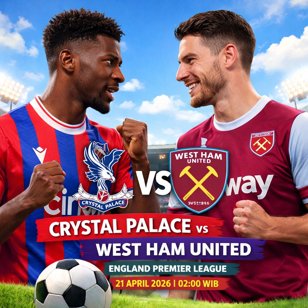 Prediksi Crystal Palace vs West Ham 21 April 2026 – Persaingan ketat ditangga tengah & bawah makin sulit