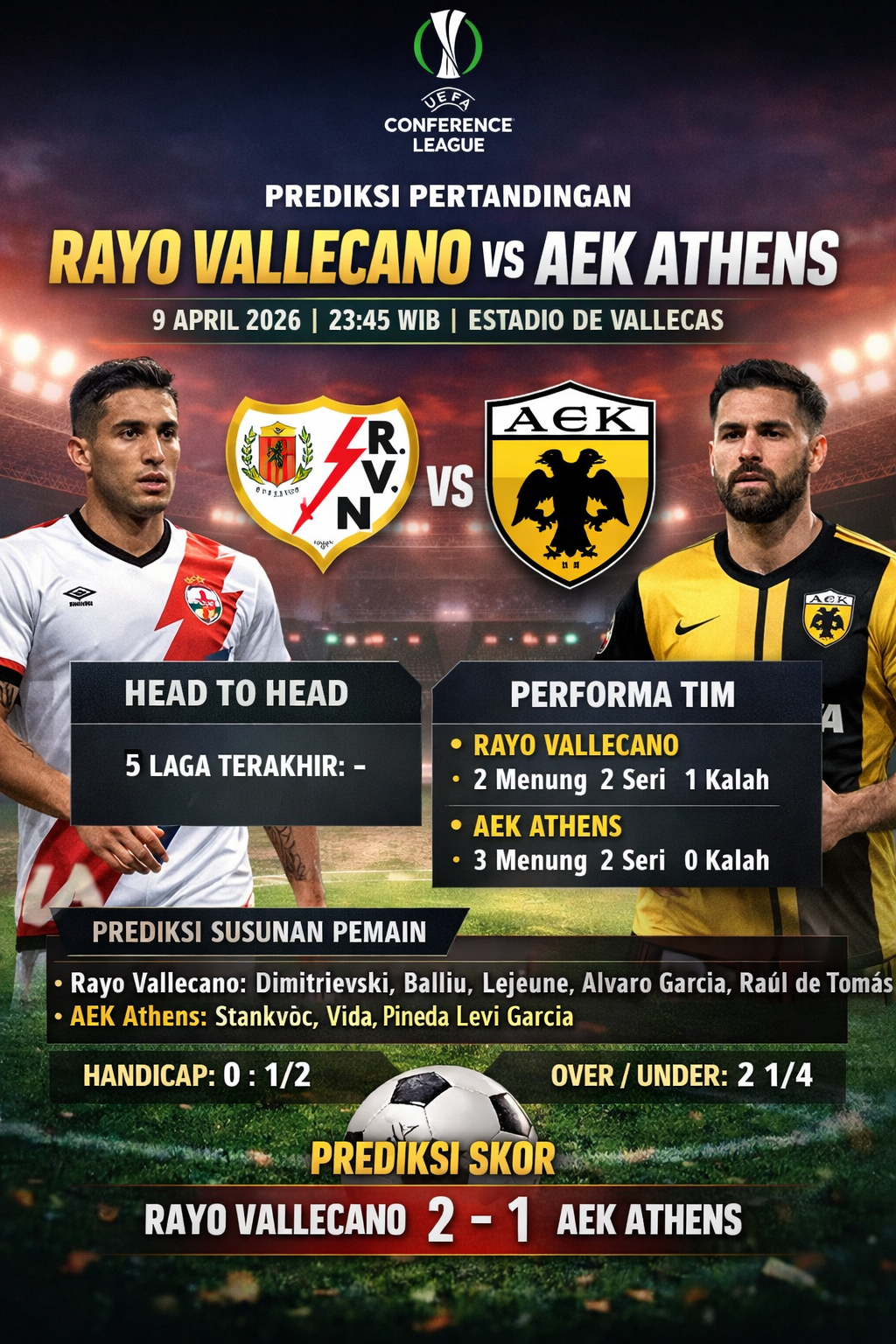 Rayo Vallecano vs AEK Athens