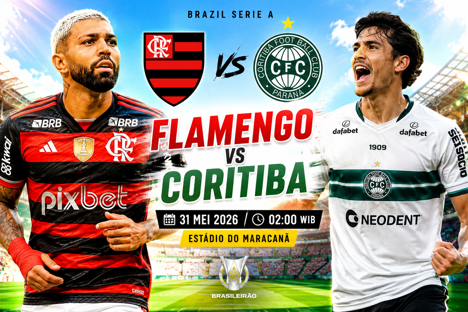 Prediksi Flamengo vs Coritiba 31 Mei 2026 – Misi Tuan Rumah Amankan Tiga Poin di Maracana