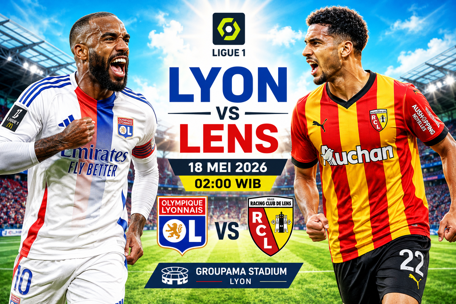Prediksi Olympique Lyonnais vs Lens 18 Mei 2026 – Ligue 1 Prancis