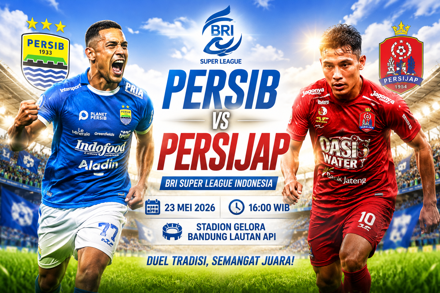 Prediksi Persib vs Persijap 23 Mei 2026 – BRI Super League Indonesia