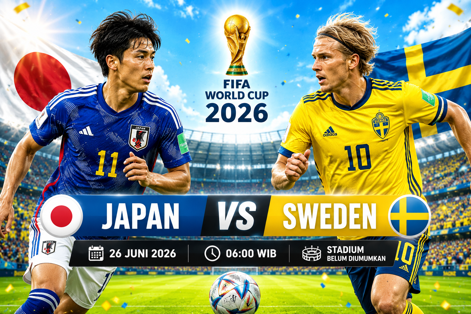 Prediksi Japan vs Sweden 26 Juni 2026 – FIFA World Cup 2026