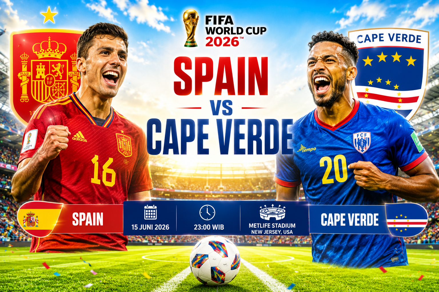 Prediksi Spain vs Cape Verde 15 Juni 2026 – FIFA World Cup 2026