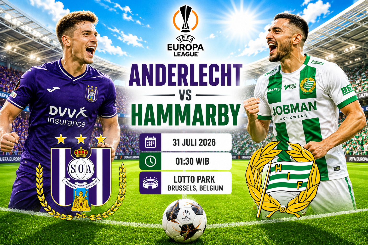 Prediksi Anderlecht vs Hammarby 31 Juli 2026 – UEFA Europa League