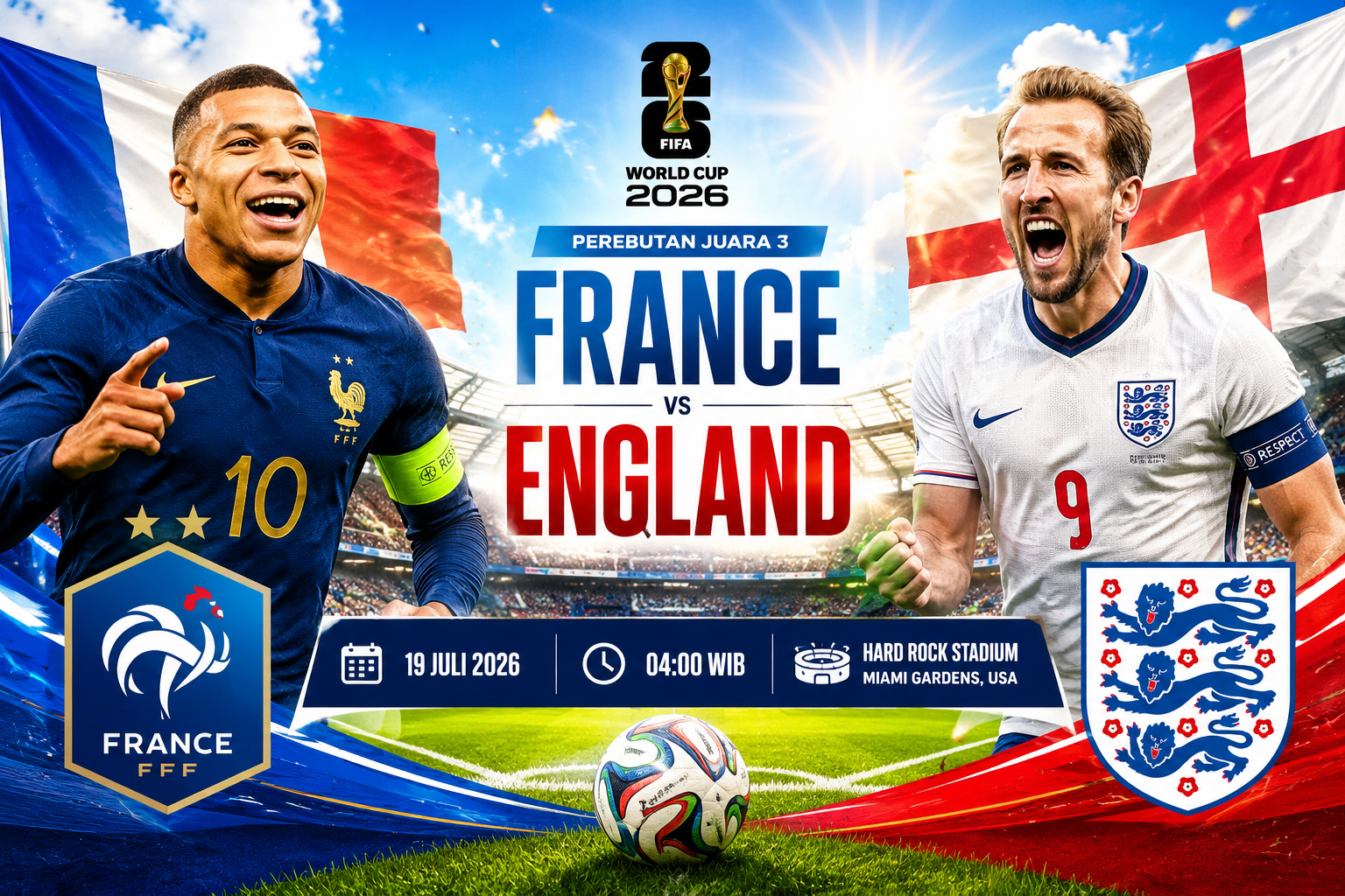 Prediksi France vs England 19 Juli 2026 – FIFA World Cup