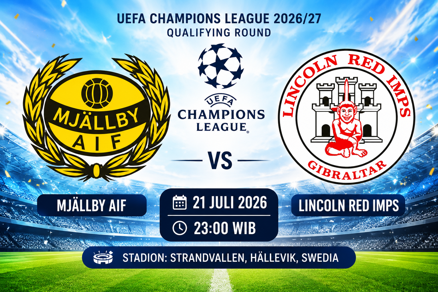 Prediksi Mjallby AIF vs Lincoln Red Imps 21 Juli 2026 – UEFA Champions League