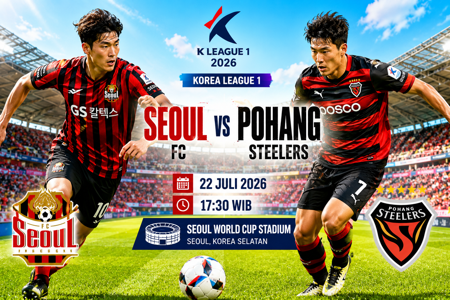 Prediksi Seoul FC vs Pohang Steelers 22 Juli 2026 – Korea League 1