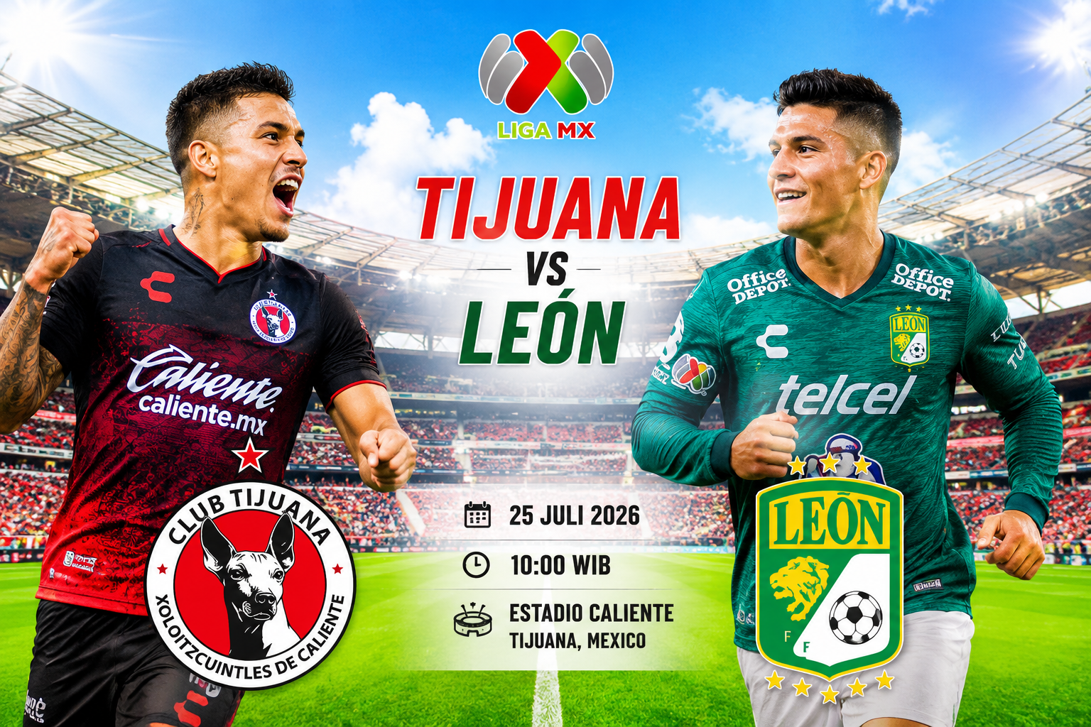 Prediksi Tijuana vs Leon 25 Juli 2026 – Liga Mexico MX 2026