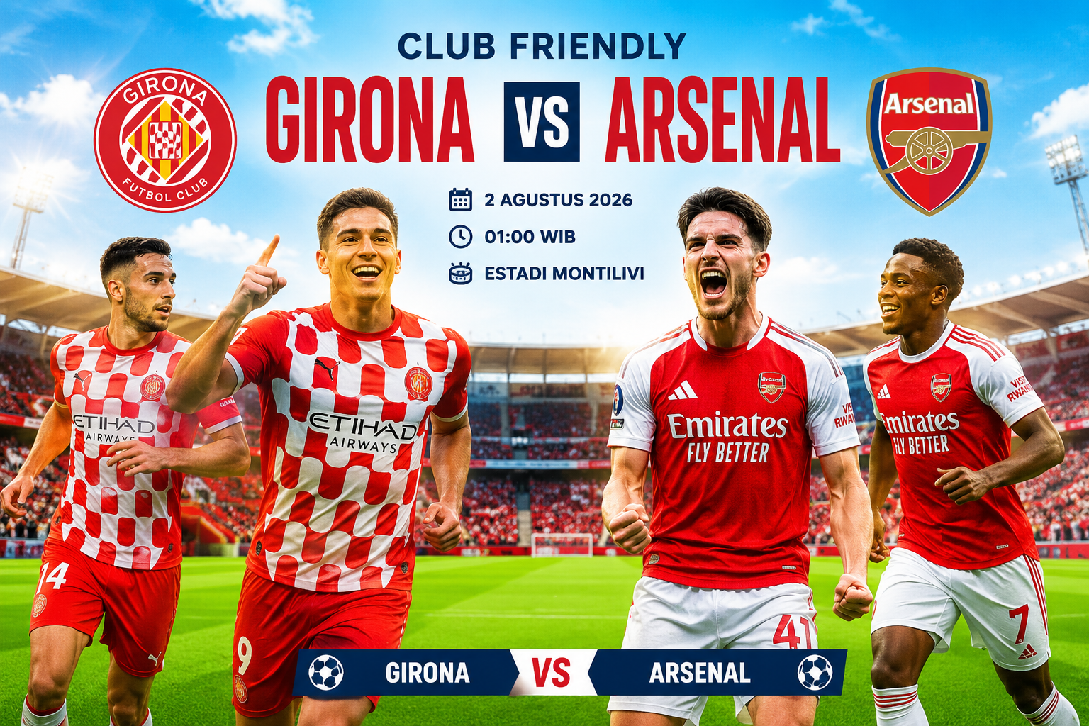 Girona vs Arsenal 2 Agustus 2026 – Club Friendly