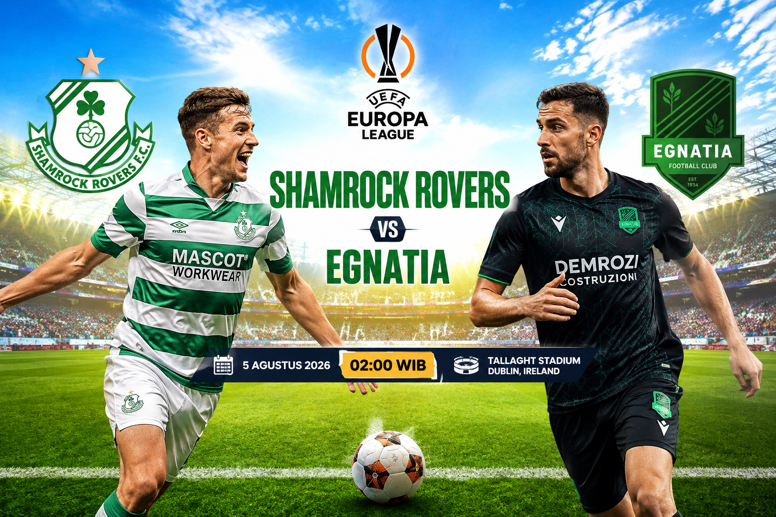 Prediksi Shamrock Rovers vs Egnatia 5 Agustus 2026 – UEFA Europa League