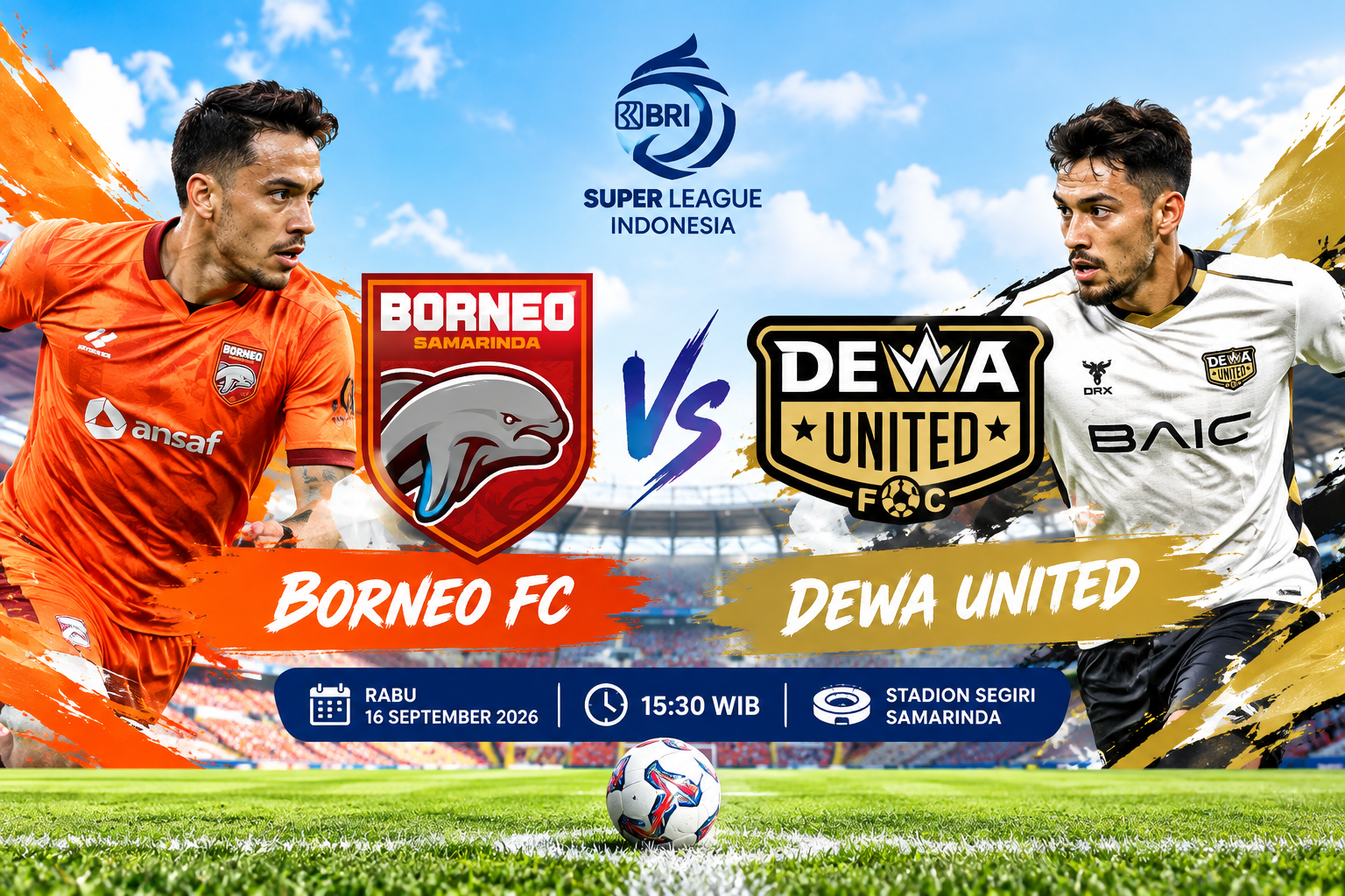 Prediksi Borneo FC vs Dewa United 16 September 2026 – Super League Indonesia
