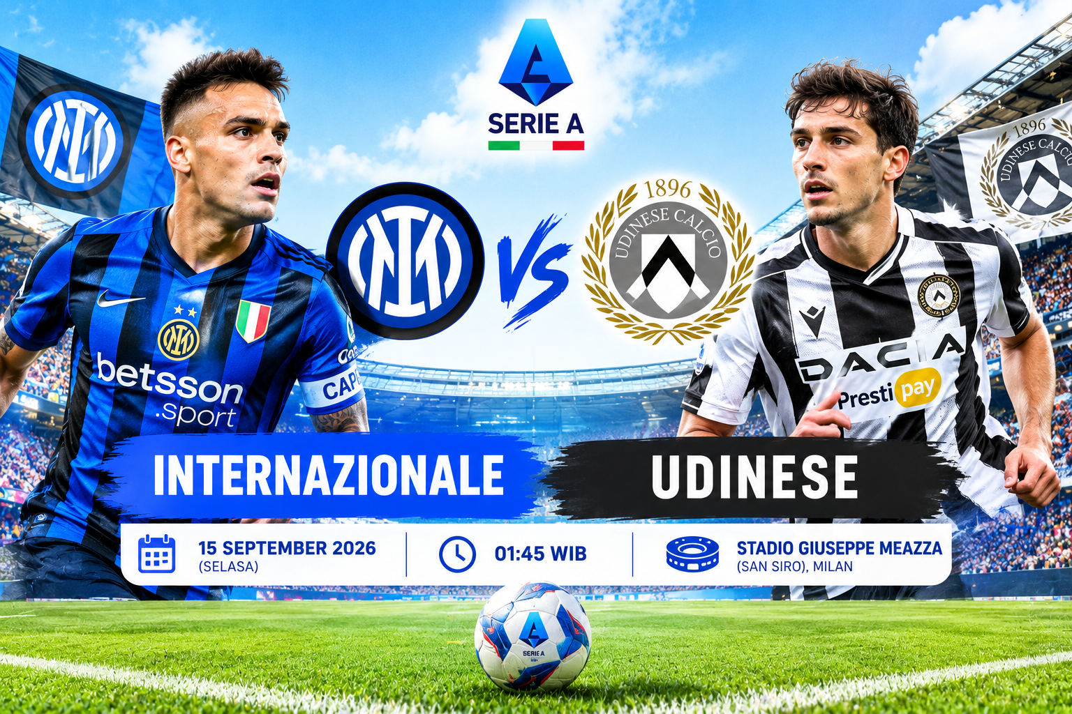 Prediksi Internazionale vs Udinese – Serie A 15 September 2026
