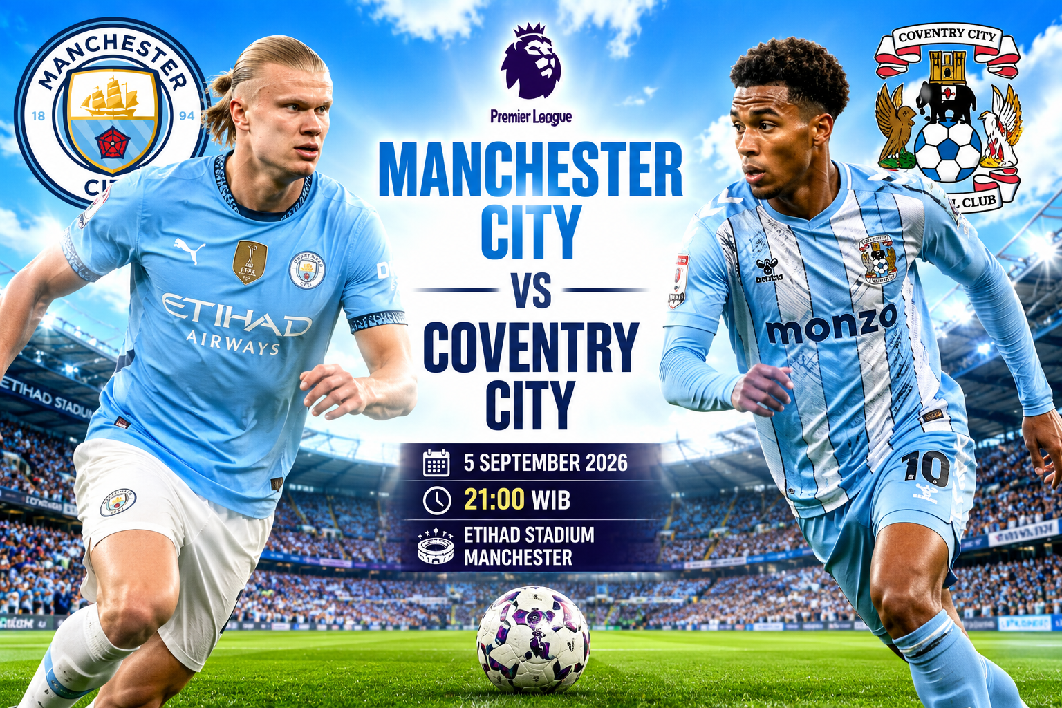 Prediksi Manchester City vs Coventry City 5 September 2026 – England Premier League