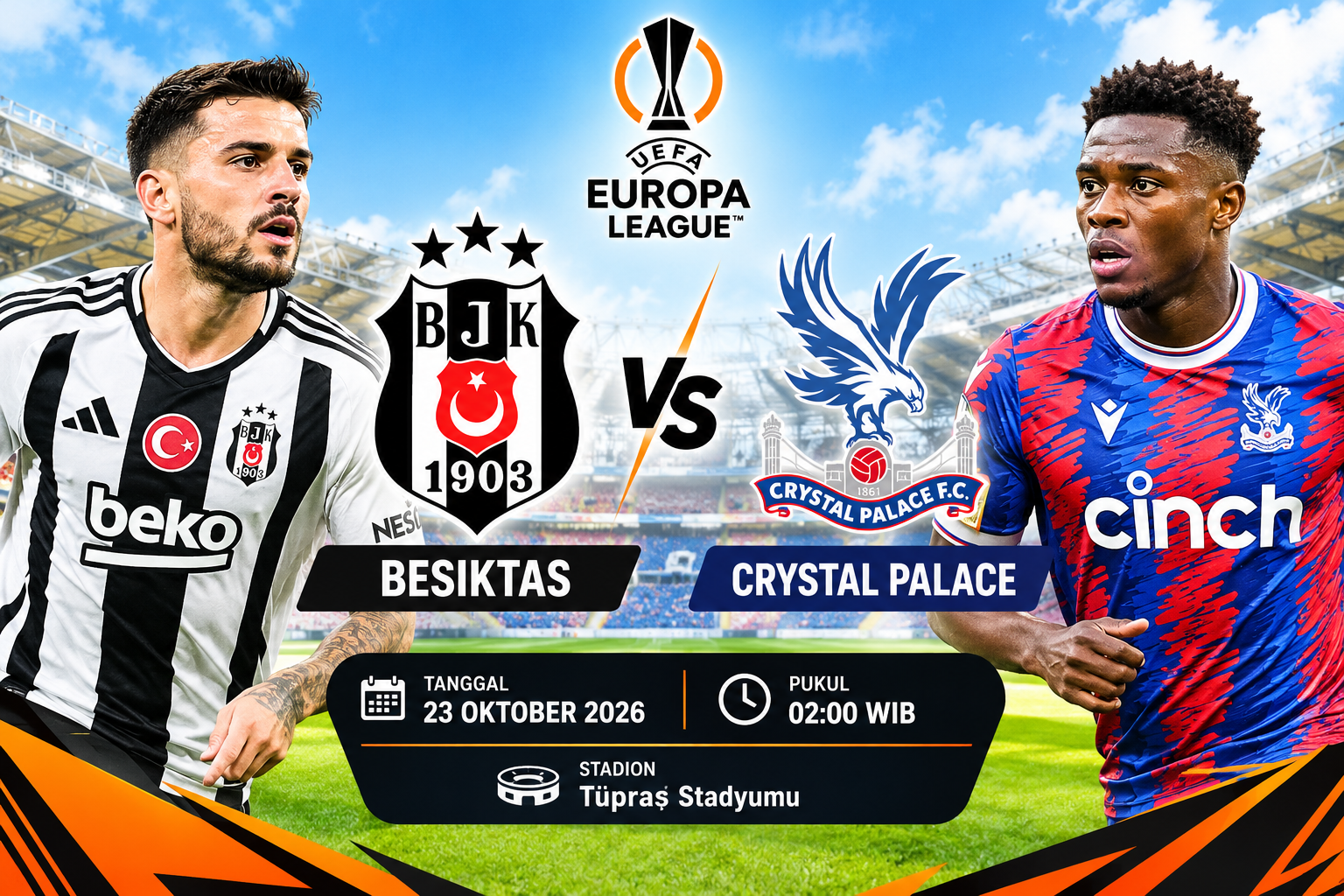 Prediksi Besiktas vs Crystal Palace 23 Oktober 2026: Duel Sengit UEFA Europa League