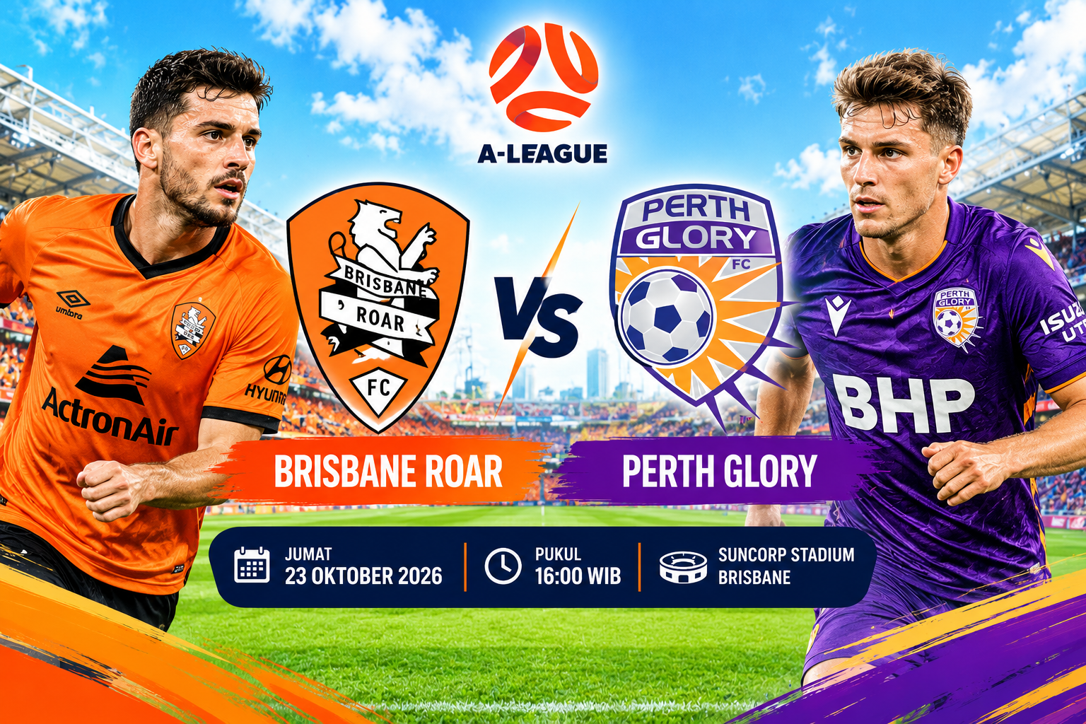 Prediksi Brisbane Roar vs Perth Glory 23 Oktober 2026: Duel Sengit di A-League Australia