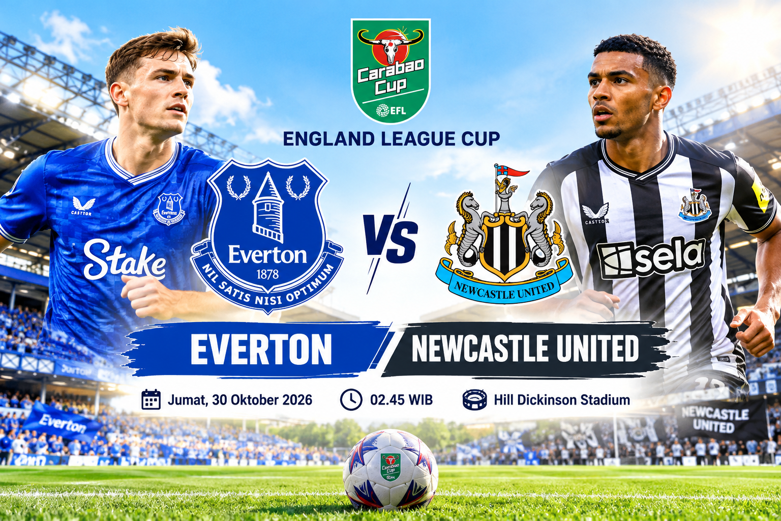 Prediksi Everton vs Newcastle United : Duel Sengit England League Cup 30 Oktober 2026