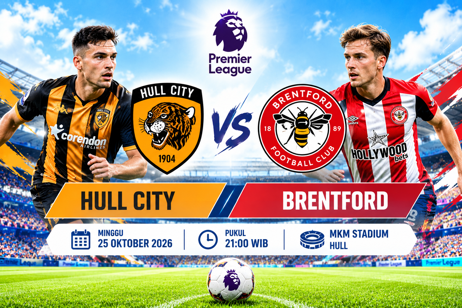 Prediksi Hull City vs Brentford 25 Oktober 2026 – Analisis Pertandingan, Head to Head, dan Susunan Pemain