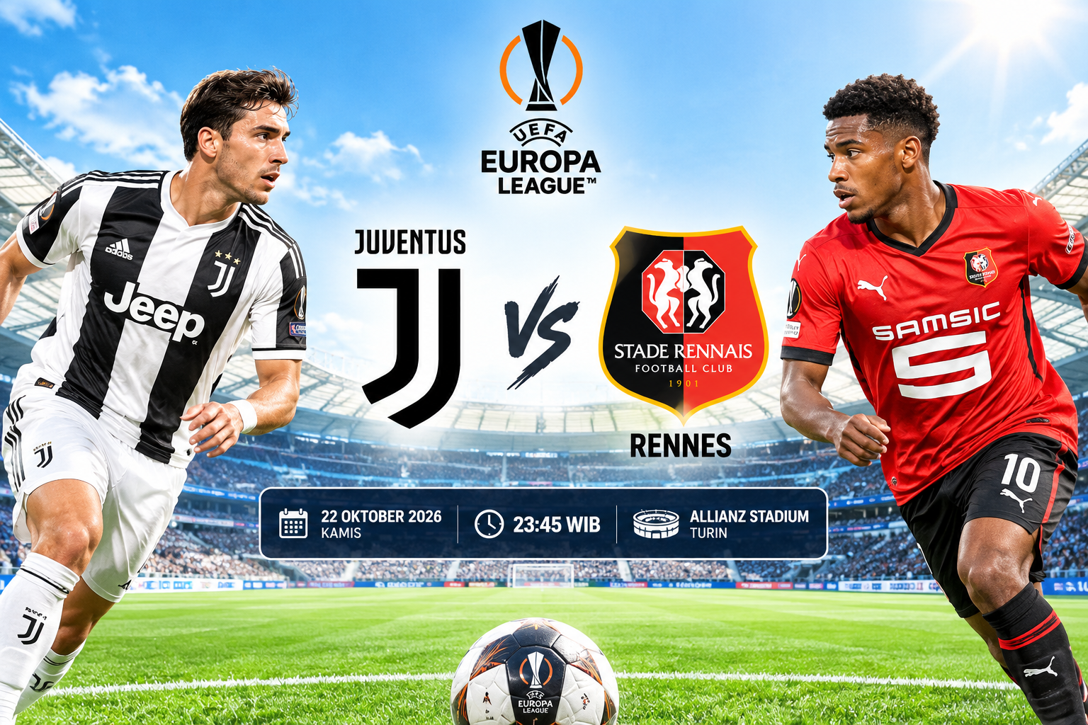 Prediksi Juventus vs Rennes 22 Oktober 2026 – Bianconeri Ingin Lanjutkan Tren Positif di Europa League